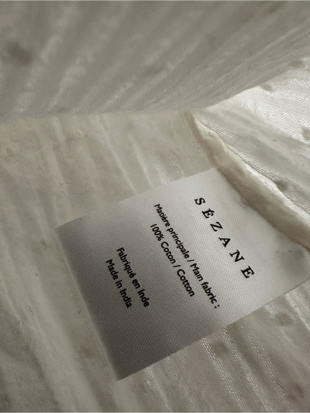 Sezane Swiss Dot Ruffle Neck Long-Sleeve Top - Picture 4 of 7